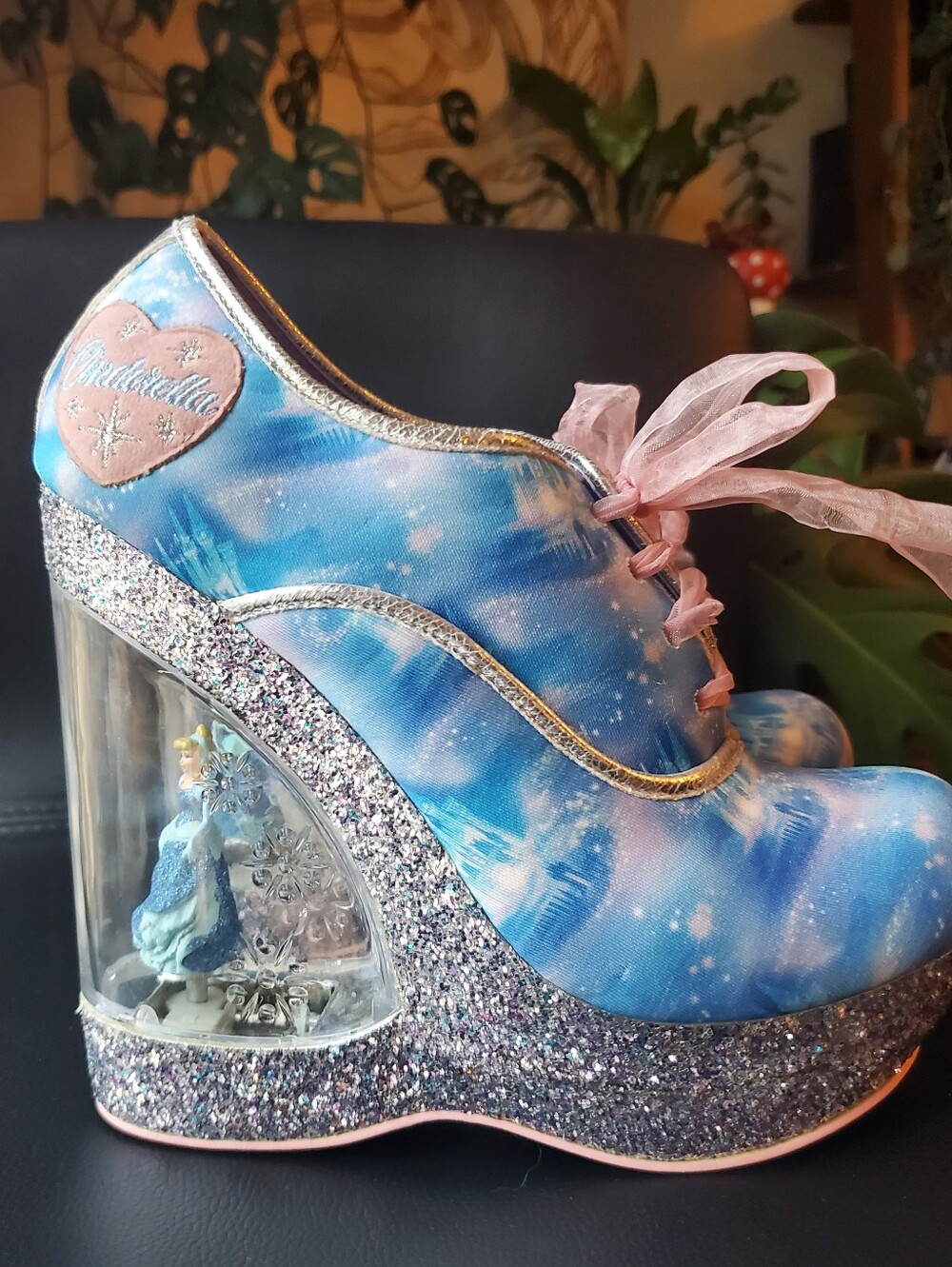 Disney Cinderella Blue Glitter Platform Wedges - Irregular Choice